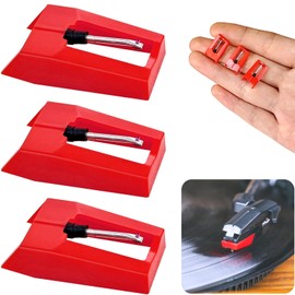 3 Pack Universal Record Player Needles Turntable Needle Replacement,Records Players Needle Replacement,Diamond Stylus Replacement for Most Victrola Crosley LP ION Vinyl Players Phonograph and More