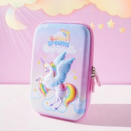 Ristpal Pencil Case for Girls Boys, Kids Cute Pencil Case Pencil Pouch, 3D EVA Large Capacity Pen Holder, School Supplies for Kids Back to School Gifts (Pink Unicorn)