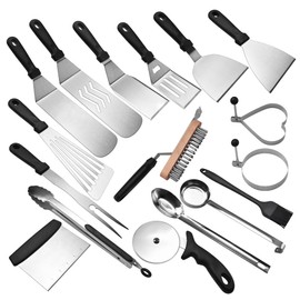 17 PCS BBQ Grilling Tools Set, Stainless Steel Grill Tools Set, Complete BBQ Tool Set Grill Accessories Set for Blackstone and Camp Chef, Grill Spatula Set for Outdoor Camping Barbecue