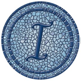 Skip's Garage Custom Monogram Pool Mat - Mosaic Pool Art - 29" - Letter I - Vinyl - Works in Most Pools - Easy Drop-in Installation