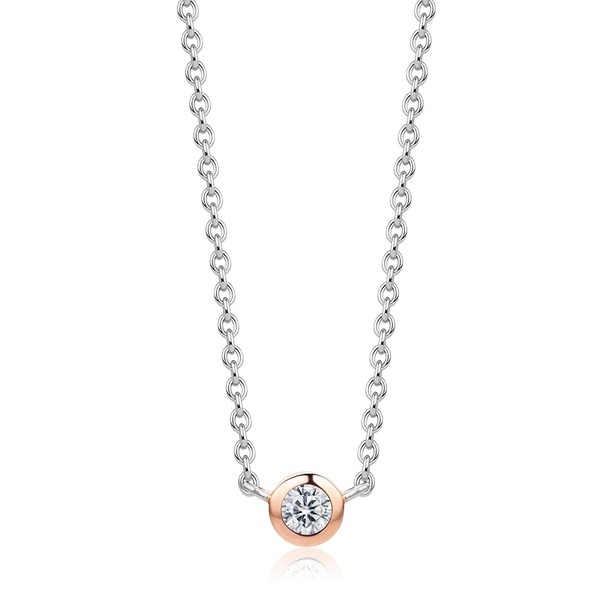 MIORE Solitaire Women's Necklace 925 with Zirconia of 0.47 Carat