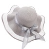 White Fang CZ051 Women's Straw Hat, Ruffle, Satin, Ribbon, Cute,