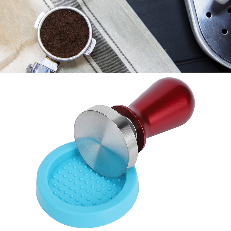 57.5mm Stainless Steel Coffee Tamper Flat Base Elastic Coffee Bean
