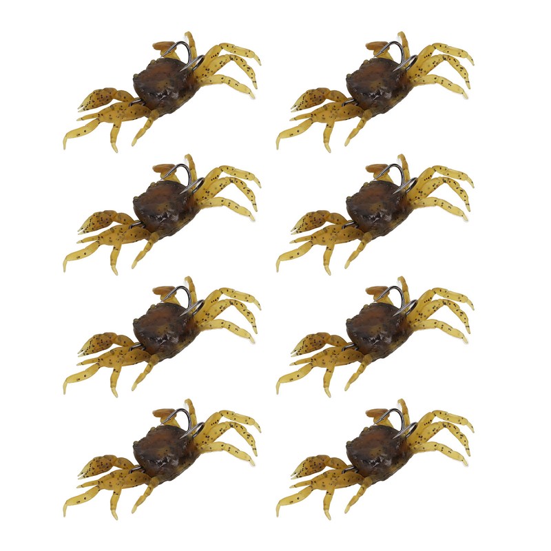 8Pcs Artificial Crab Bait 13cm 33.5g Simulation Crab Soft Lure