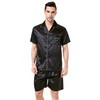 TONY AND CANDICE Men's Short Sleeve Satin Pajama Set with