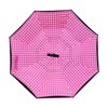 Parquet Pink Polka Dot Double Layer Inverted Umbrellas - C