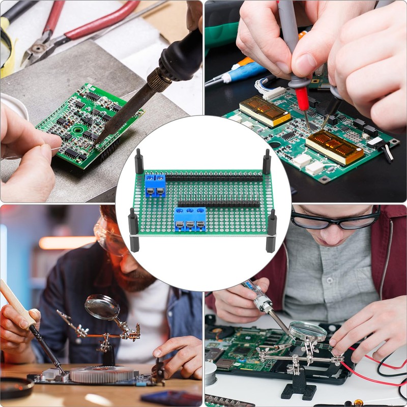 QWORK® 46 Stück Leiterplattenset, Doppelseitige Prototyp-Leiterplatten, PCB Board Kit mit