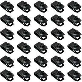 30 PCS U Nut Clips,Black Metal Clip-On Nuts,M6 Screw U-Clips