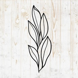 Flower Bouquets Wall Decals - Flower Bouquets Wall Stickers - Minimalistic Minimalist Floral Botanical Leaves Branches Silhouette - Car Window Tumbler Laptop Bedroom Room Home Decor DWSV13113