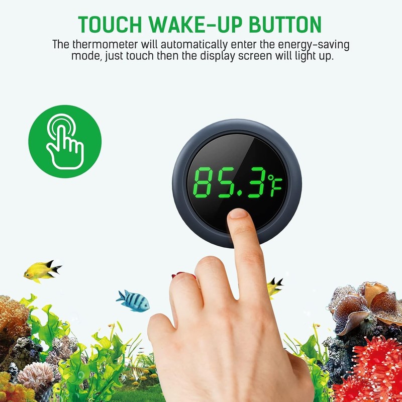PAIZOO Fish Tank Digital Thermometer Accurate LED Display to ±0.9°F