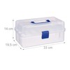 Relaxdays Transparent Plastic Box, 9 Compartments, Tool Box, Sewing Box,