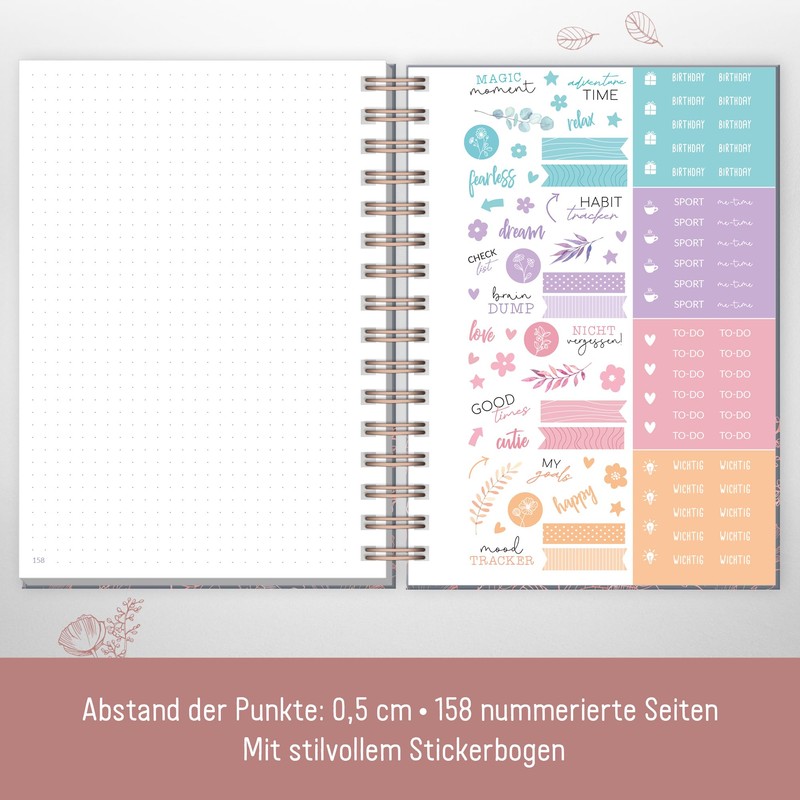Häfft® Bullet Journal Fancy - Hardcover Notizbuch A5 dotted, 120