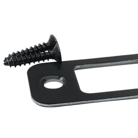 BokWin 2 Pack Latch Strike Plate, 1" x 2 1/4" Deadbolt Strike Plate Black Door Latch Plate with Screws