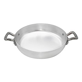 Pentole Agnelli Linie Family Cooking Aluminium Pfanne mit Zwei Griffen, Metall, Silber/schwarz, 22 cm