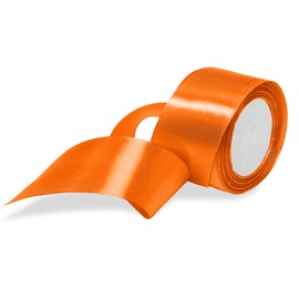 Light Orange Ribbon 2 inch Double Face Ribbons for Crafts Gift Ribbon Satin Orange Solid Ribbon Roll 2 in x 25 Yards