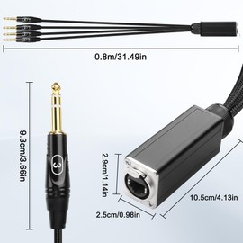 XMSJSIY 1/4" TRS Audio Snake 4 Channel Multi Over RJ45 Ethercon Cat5/6 to 6.35mm TRS Network Extender Cable for Stage Sound and Recording Studio -1 Pcs