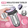 12 oz Sublimation Wine Tumblers Blanks, 4 Pack Double Wall