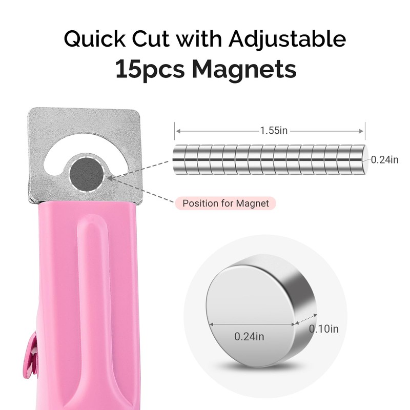 MelodySusie Acrylic Nail Clippers with 15Pcs Magnets Tip Cutters for