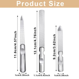 Qwrqwr Metal Nail Files with Leather Case Professional Stainless Steel Nail File for Manicure Double Sided with Coarse Fine Grain