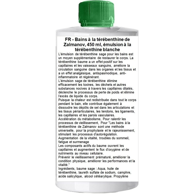 Zalmanov Turpentine Baths 450ml White Turpentine Emulsion