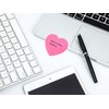 Mini Skater Hot Pink Kraft Paper Sticky Notes Heart Shaped