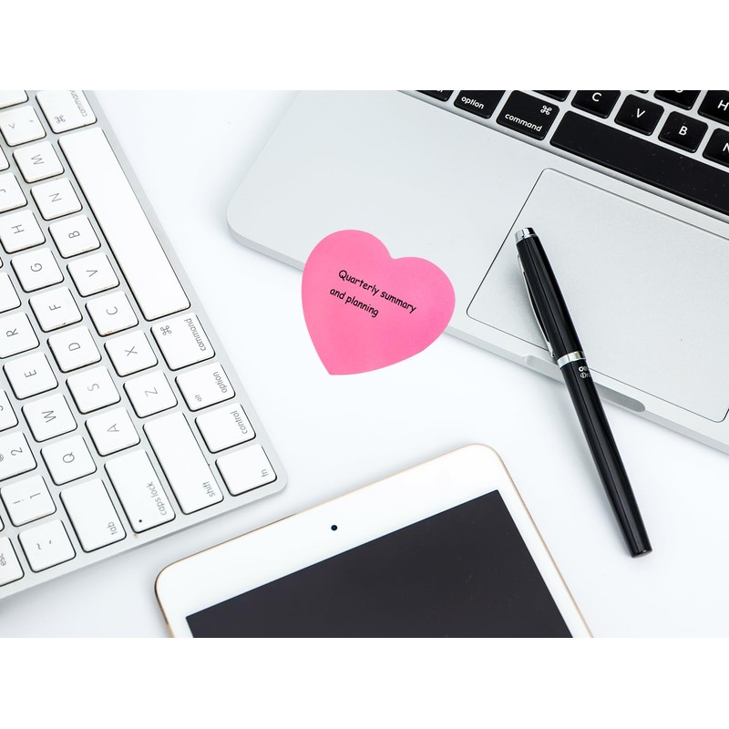 Mini Skater Hot Pink Kraft Paper Sticky Notes Heart Shaped