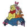 Winnie Cartoon Pooh Sitting on Friends 3 Inches Tall Embroidered