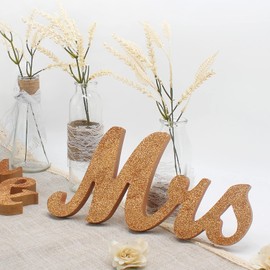 YEHLIABO Wooden Mr and Mrs Letter, Classical Mr. & Mrs Wedding Sign for Wedding Table, Large Wooden Letters for Sweetheart Table, Photo Props Wedding Decorations for Anniversary (Rose Gold, Large)