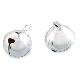 Yalulu 100 Loud Silver Bells with Eyelet Hanging Christmas Decoration Approx. 14 mm