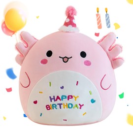 Gudisi Axolotl Plush Adorable Axolotl Stuffed Animals Soft Birthday Gift Axolotl Plushies Pillow Decor for Kids Boys Girls Pink 8 inch