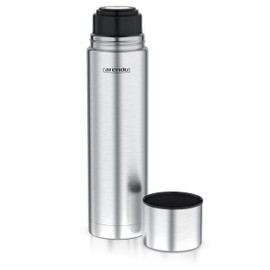 Arendo - Thermos Flask 1 Litre - Stainless Steel Thermos Flask with Lid Double Wall - 1000 ml - 100% Leak-Proof - Dishwasher Safe - Water Bottle for Hot and Cold Drinks