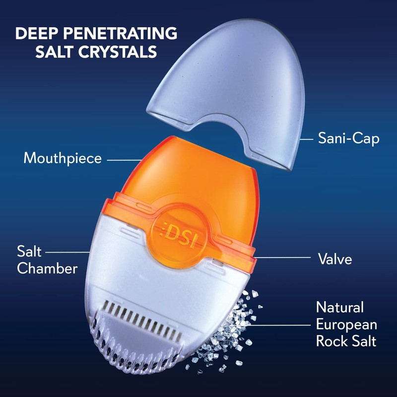 SinuCleanse Inhalo Bronchial Dry Salt Inhaler, 100% All-Natural Salt Crystals