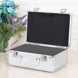 BAGandCASE ALIKAN Aluminum Case, Small, Thin, Attache Case, Business Case, Briefcase, Multi-purpose Aluminum Case, Document Storage Case, Multi Hard Case, Simple Case, Key Included, Silver Frame
