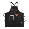 APRONPANDA Cross-Back Chef Aprons for Men Women with Pockets,Cotton Canvas