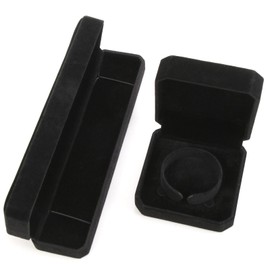 IBEIKE Velvet Necklace Gift Box - 2 Pieces Jewellery Gift Boxes, Black Rectangle Long Chain Necklace Box Velvet Bracelet Boxes Gift for Jewellery Packaging, Jewelry Display Boxes