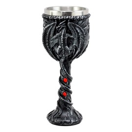 Ebros Legend Of The Thrones Drogon Blood Fire Dragon Wine Goblet Chalice 6oz Capacity Party Hosting Beverage Cup Dungeons And Dragons Gothic Fantasy Drinkware