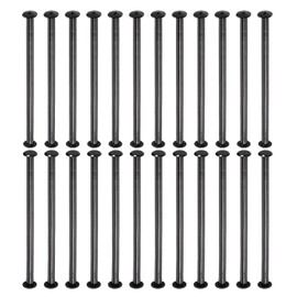 PATIKIL 24 Sets Chicago Screws, 95mm l Chicago Screws Phillips Binding Post Screw Bolts Leather Rivets Fasteners Connectors for Leather Belt Scrapbook Photo Albums, Black