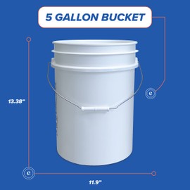 ePackageSupply, 5 Gallon Green Plastic Bucket Only - Durable 90 Mil All Purpose Pail - Food Grade Buckets NO LIDS Included - Contains No BPA Plastic - Recyclable - 1 Pack Buckets ONLY