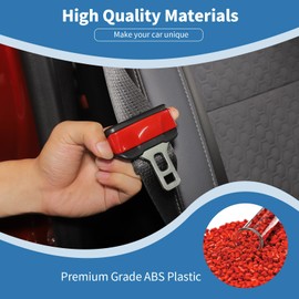 PDKLIN for Colorado Seat Belt Trim Cover Fit for Chevy Colorado/GMC Canyon 2014-2022 Red Interior Accessories 2pcs