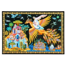 Natural Firebird Wooden Tea Bag Organizer and Storage Box 8.7 x 5.9-inch Decorative Box - Great Gift Idea