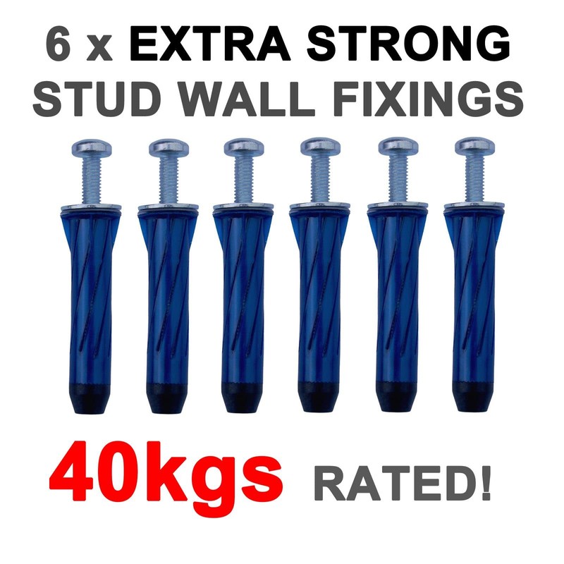 Expandette plasterboard Stud Wall fixings 6 Pack - 40kgs Load