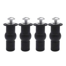 Quacc 4 PCS Universal Toilet Seat Hinges Screws, Stainless Steel & Rubber, Top Mounting Hardware, Fixes Shifting Toilet Seat, Replaces Plastic Plugs