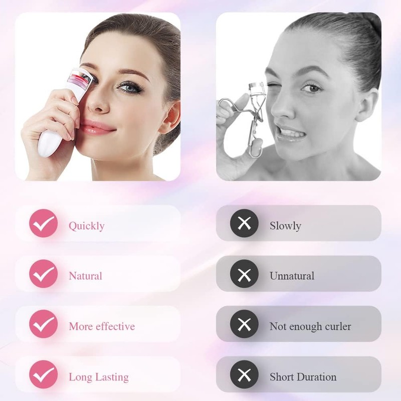 Heated Eyelash Curler, TOUCHBeauty Electric Eyelash Curler, Portable Lash Curler,