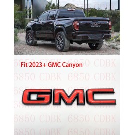 Auto Rear GMC Red Black OVERLAY Emblem Badge Fit 2023+ GMC Canyon