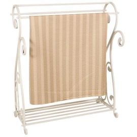 3643 - Whitewash Metal Quilt Rack