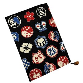 Book Cover Purple X Floral 文庫本 Size Abacus ball Bookmark with Handmade Japanese goods Made in Japan