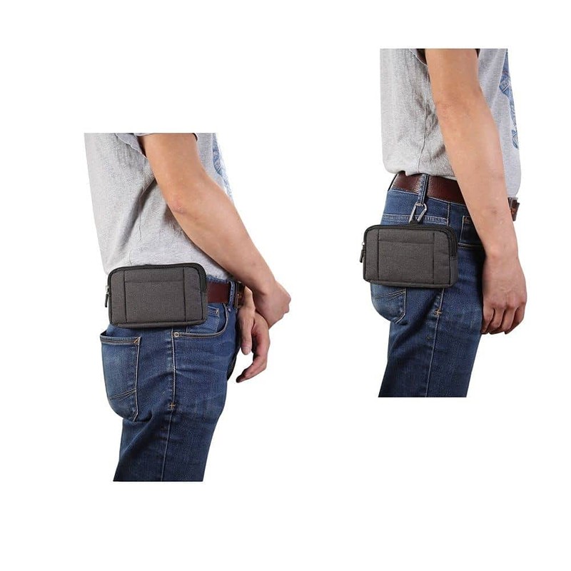 DFVmobile - Multi-purpose belt case with 2 compartments zip for