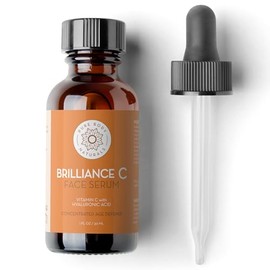Hyaluronic Acid Serum, Brilliance-C Vitamin C Serum for Face with Brightening, Age-Defying Dark Spot Corrector for Face - Vegan, Cruelty-Free Facial  