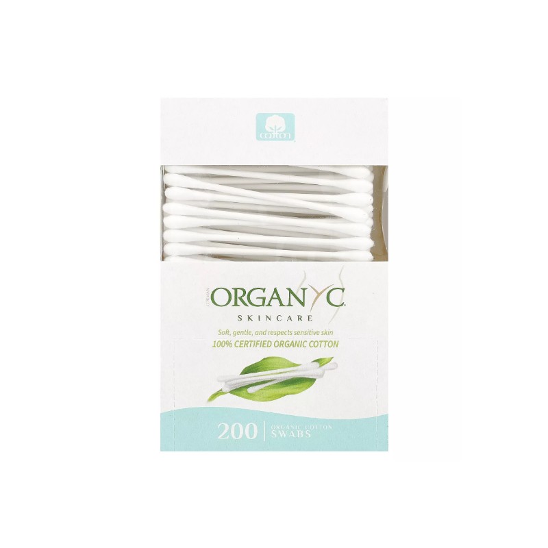 Organic Cotton Swabs, 200 Swabs