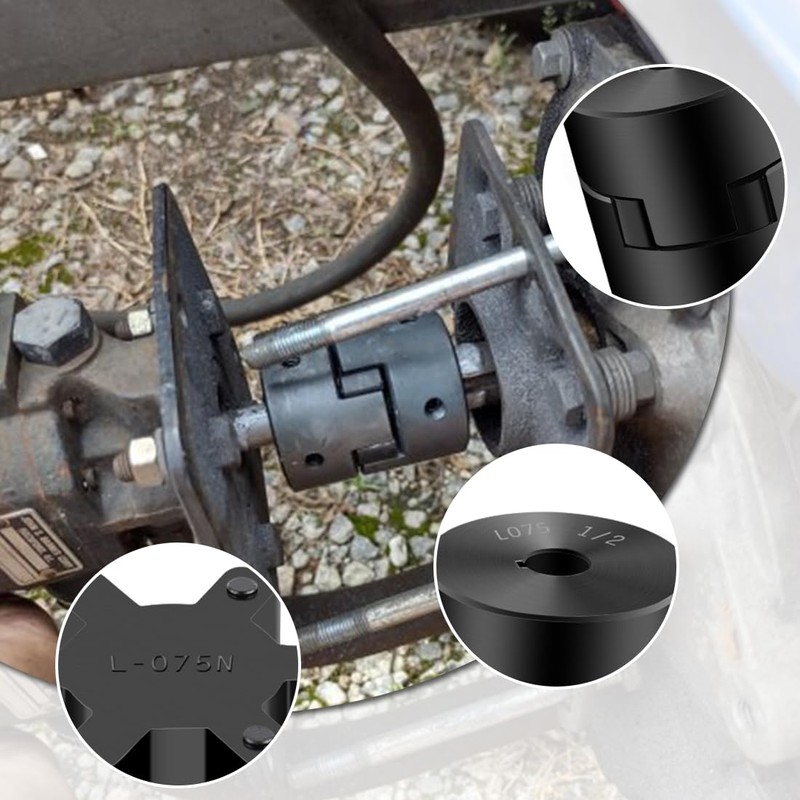 1/2" to 3/4" L075 Flexible 3-Piece L-Jaw Coupling Coupler Set
